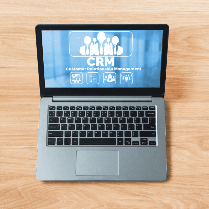 Image of a laptop with a crm display
